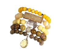 Perles élégantes et réglables faites à la main pour homme - Texture pierre - Convient pour une tenue unique