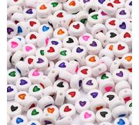 Perles En Acrylique Avec Lettres Mélangées Noires Et Blanches De 7mm,Rondes Et Plates Avec Alphabet,Pour La Fabrication De Bijoux,Collier,Bracelet,Bricolage - Type [B06508]-500pcs