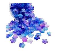 Perles en acrylique, Bouchons de perles fleurs en acrylique et d'espacement multicolores, 500/1000 pièces for bijoux DIY(Blue purple,500pcs)