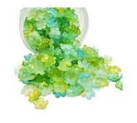 Perles en acrylique, Bouchons de perles fleurs en acrylique et d'espacement multicolores, 500/1000 pièces for bijoux DIY(Green,500pcs)