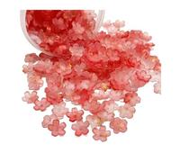 Perles en acrylique, Bouchons de perles fleurs en acrylique et d'espacement multicolores, 500/1000 pièces for bijoux DIY(Red,500pcs)