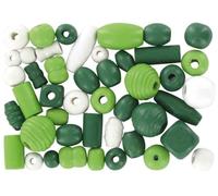 Perles en bois 0,5 à 2 cm Assortiment vert 110 piè