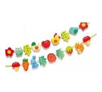 Perles en bois 16 perles Jardin multicolore G