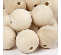 Creotime Perles en bois 30 x 5 mm 50 pièces Jaune