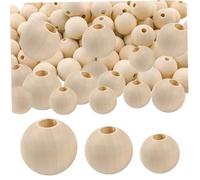 Perles en bois, 600pcs 10 mm 12 mm 16 perles en bois, naturel inachevé pour l'artisanat, espaceur rond pour bijoux artisanal fabriquant un bricolage d'artisanat