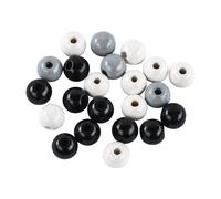 Perles En Bois 8 Mm Noir Et Blanc 82 Pièces - Rayher