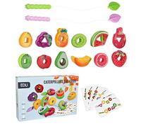 Perles en Bois À Enfiler Jouet - Animaux Et Fruits Jouets De Filetage en Bois - Jeux Éducatifs Enfant Cadeau - Jouets Puzzle Jeu Anniversaire Cadeau | pour Garçons Filles 2 3 4 Ans