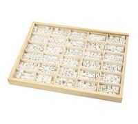 Perles en bois alphabet 8 mm - Perles blanches avec écriture noire - 750 pcs G