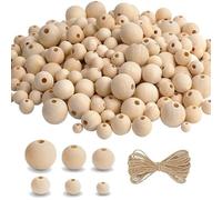 Perles En Bois Avec Ficelle De Jute Pour L'artisanat, Perles De Différentes Tailles Pour La Fabrication De Guirlande De Perles En Bois, Décoration De Maison, 500 Pièces, Nouveauté 2021
