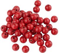 Perles en bois Baier et Schneider 10mm 50 pièces en bois de hêtre rouge