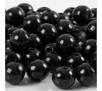 Perles en bois, d: 12 mm, la taille du trou 3 mm, noir, 22gr, env. 40 pièce