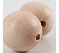 Perles en bois, D: 35 mm, la taille du trou de 6 mm, 2 pcs, porcelaine Berry.