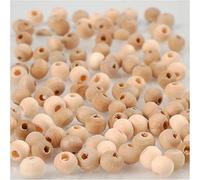 Perles en bois, D: 5 mm, la taille du trou de 1,5 mm, 110 pcs, porcelaine Berry.