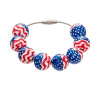 Perles en bois de l'indépendance, perles rouges, blanches et bleues, Perles en bois patriotiques du 4 juillet Round America, Craft Independence Day America Memorial Day Decor, pendentif pour b