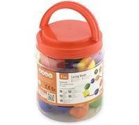 Perles En Bois - Eveil Montessori - 30 Perles - 4 Chaînes - Couleurs Vives - À Partir De 3 Ans