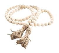 Perles en Bois Guirlande Déco Rustique, avec Glands Ferme | Accent Neutre, Style Shabby Chic et Campagne Française, Facile à Suspendre, pour Vase et Cadre