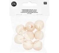Perles en bois macramé - 25 mm - 8 pcs Marron