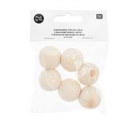 Perles en bois macramé - 30 mm - 6 pcs