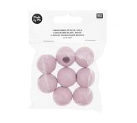 8 Perles rondes - bois rose - 25 mm Rose G
