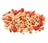 Perles en bois naturel et décorées assortiment 800u.