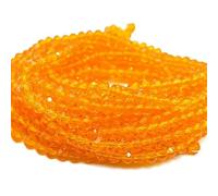 Perles en cristal autrichien de 2, 3, 4, 6 et 8 mm pour la fabrication de bijoux, perles à facettes en verre pour bracelets, accessoires de bricolage, orange, taille C10, 4 m