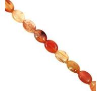 Perles en cristal cornaline - 20 mm - Plat et ovale