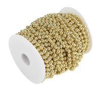 Perles en Fil de Perles, Rouleau de Perles Dorées Connectées, Perles Rondes Suspendues, Décoration de Chaîne, Ornement Décoratif, Chaîne de Perles Dorées, Armatures de Fil