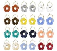 Perles en forme de fleurs en acrylique, Lot de 100 perles creuses en acrylique multicolores à cinq pétales fleurs 26 mm for la fabrication bijoux(Mix)