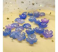 Perles en forme de fleurs en acrylique, Perles de fleurs en acrylique, 17mm, for la fabrication bijoux, paquet 200 multicolores(Deep purple orchid)