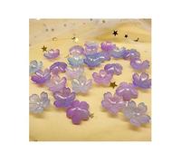 Perles en forme de fleurs en acrylique, Perles de fleurs en acrylique, 17mm, for la fabrication bijoux, paquet 200 multicolores(Purple orchid)