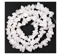 Perles en pierre concassée irrégulière de 3, 5, 8 et 12 mm for la fabrication de bijoux, colliers et bracelets à faire soi-même(White,5-8mm)