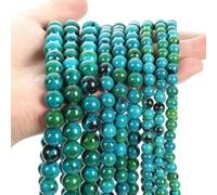 Perles en pierre d'aigue-marine bleue, perles d'espacement en vrac en agate et jade, accessoires de collier - Pierre de phénix bleue - 8 mm - environ 45 pièces
