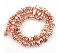 Perles en Pierre de Gravier irrégulières en hématite Naturelle pour la Fabrication de Bijoux DIY 15''-Or Rose