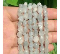 Perles en pierre de lune opale rose de 5 à 8 mm, perles d'espacement irrégulières colorées en fluorite pour la fabrication de bijoux, bracelet à faire soi-même, 15''-Aigue-marine-5-8 mm