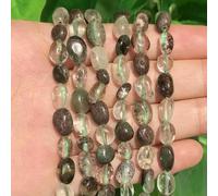 Perles en pierre de lune opale rose de 5 à 8 mm, perles d'espacement irrégulières colorées en fluorite pour la fabrication de bijoux et de bracelets à faire soi-même, 15'' - quartz fantôme vert - 5 à