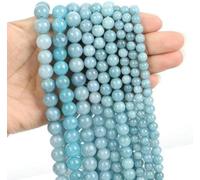 Perles en pierre œil amazonite quartz rose turquoise agates obsidienne perles pour la fabrication de bijoux bracelet à bricoler soi-même 4 6 8 10 mm-aigue-marine-4 mm environ 90 pièces