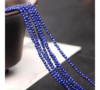 Perles en pierre Lapis Lazuli naturelle 2 3 4MM, petites perles rondes lisses et amples pour la fabrication de bijoux, accessoires de boucles d'oreilles et de bracelets à faire soi-même lapis lazuli