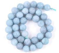 Perles en pierre naturelle 4-10 mm, jaspe zèbre rose mat, œil de tigre, turquoise, agate, perles pour la fabrication de bijoux, bracelets à faire soi-même, aigue-marine, 8 mm, 45 à 46 pièces