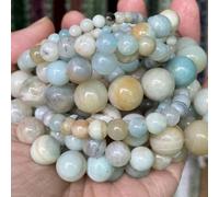 Perles en pierre naturelle 4, 6, 8, 10 mm, œil de tigre, lave, amazonite, turquoise et jaspe, perles pour la fabrication de bijoux, bracelet, collier, Amazonite, 4 mm, 88 à 91 pièces