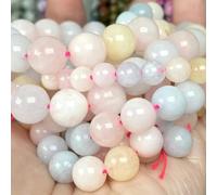 Perles en pierre naturelle 4, 6, 8, 10 mm, œil de tigre, lave, amazonite, turquoise et jaspe, pour la fabrication de bijoux, bracelet, collier, calcédoine morganite, 6 mm, 59 à 61 pièces