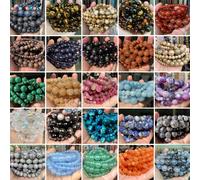 Perles en pierre naturelle 4 6 8 10mm oeil de tigre lave Amazonite Turquoises Agates Jaspers perles pour la fabrication de bijoux bracelet à bricoler soi-même collier Black Web Jasper