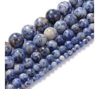 Perles en pierre naturelle 8mm Bleu Blanc Sodalite Rond Perles en vrac Pierre d’énergie Pouvoir de guérison pour la fabrication de bijoux DIY 1 brin 15"