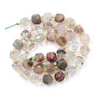 Perles en pierre naturelle à facettes pour la fabrication de bijoux - Vendues par sac - 5 brins à l'intérieur du cube - Quartz fantôme - 8 mm - Eu9-k9534