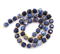 Perles en pierre naturelle à facettes pour la fabrication de bijoux - Vendues par sachet de 5 brins à l'intérieur de cube dumortiérite de 6 mm - Eu9-k9621