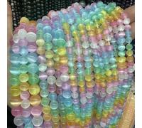 Perles en pierre naturelle AAA colorées en gypse, sélénite arc-en-ciel, œil de chat, perles rondes en vrac de 6, 8 et 10 mm pour la fabrication de bijoux à faire soi-même - Arc-en-ciel A - 12 mm, en
