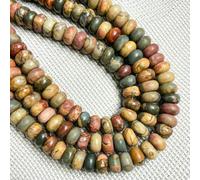 Perles en pierre naturelle, agate, malachite, turquoise, forme boulier, cristal, pour la fabrication de bijoux, bracelets et colliers, 6 x 10 mm, Picasso Stone, 6 x 10 mm