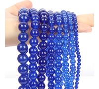 Perles En Pierre Naturelle Bleue,Aigue-Marine,Agate,Jades,Hématite,Adt,Perles D'espacement Pour Bijoux,Bracelet De Bricolage,Accessoires De Collier - Type Dark Blue Jades-6mm-About 62pcs