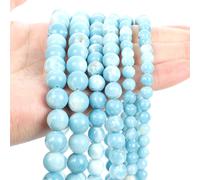 Perles En Pierre Naturelle Bleue,Aigue-Marine,Agate,Jades,Hématite,Adt,Perles D'espacement Pour Bijoux,Bracelet De Bricolage,Accessoires De Collier - Type Natural Larimar-8mm-About 45pcs