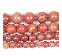 Perles en pierre naturelle, Breloque ronde en fil de fer rose rouge, idéale for la création bijoux, broderie et les bracelets(6mm about 63 pcs)