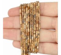 Perles en pierre naturelle cylindriques de 2 x 5 mm, amazonite, améthyste, turquoise, pour la fabrication de bijoux, boucles d'oreilles, bracelets, environ 85 pièces.